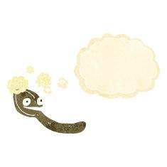cartoon spoon with thought bubble