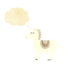 cartoon donkey with thought bubble N2