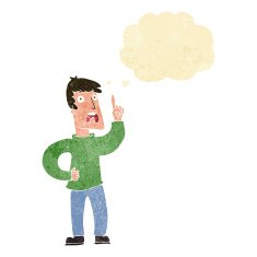 cartoon man with complaint thought bubble N2