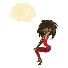 cartoon woman with big hair thought bubble N2