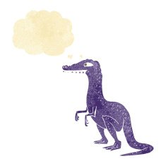 cartoon dinosaur with thought bubble N5