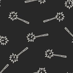 Iron mace doodle seamless pattern background N6 free image download