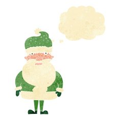 cartoon santa claus with thought bubble N19