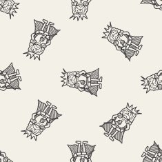 king doodle seamless pattern background N7