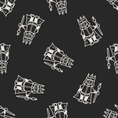 king doodle seamless pattern background N16