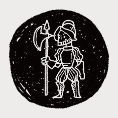 knight doodle N99
