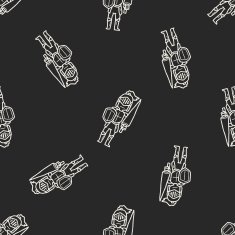 knight doodle seamless pattern background N21