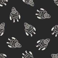 knight doodle seamless pattern background N27