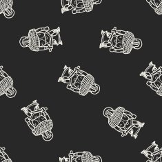 knight doodle seamless pattern background N28