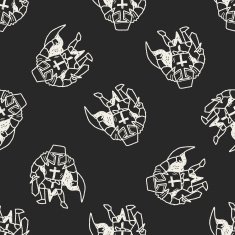 knight doodle seamless pattern background N30