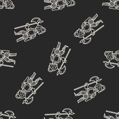 knight doodle seamless pattern background N32