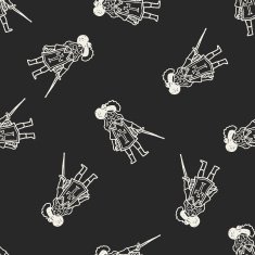knight doodle seamless pattern background N33