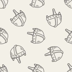 knight helmet doodle seamless pattern background N4
