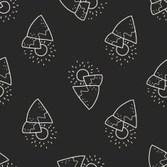 landscape doodle seamless pattern background