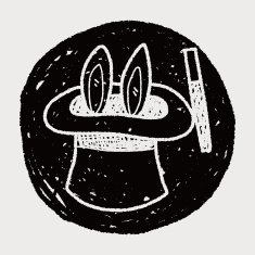 magic rabbit doodle drawing N14