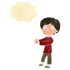 cartoon shocked boy with thought bubble N2