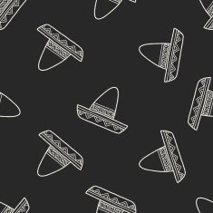 mexican hat doodle seamless pattern background N3