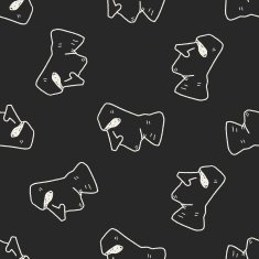 moai doodle seamless pattern background
