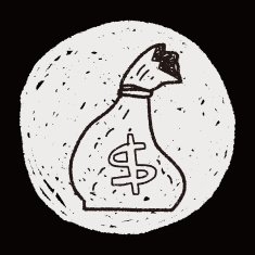 money bag doodle drawing N10