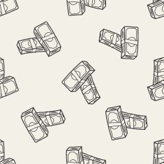 money bill doodle drawing seamless pattern background N2