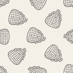 money coin wallet doodle seamless pattern background