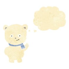 cute cartoon polar bear with thought bubble N2