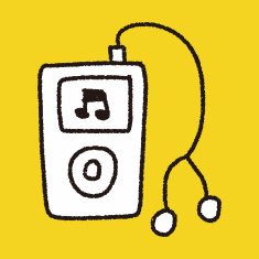 music player doodle drawing N11