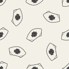 nurse hat doodle drawing seamless pattern background N2