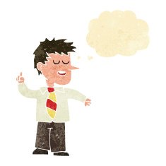 cartoon man with good idea thought bubble N4