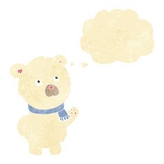 cartoon cute polar bear with thought bubble N9