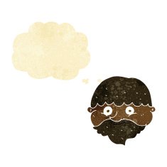 cartoon bearded man with thought bubble N3