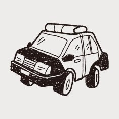 Police Car Doodle N8