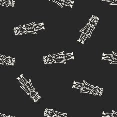 prince doodle seamless pattern background N12