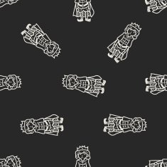 prince doodle seamless pattern background N15