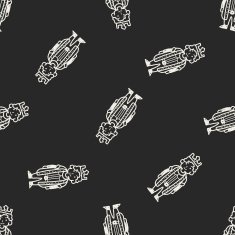prince doodle seamless pattern background N17
