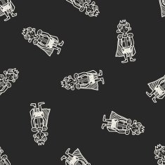 prince doodle seamless pattern background N19