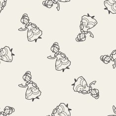princess doodle seamless pattern background N2