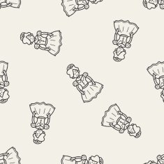 princess doodle seamless pattern background N3