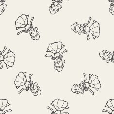 princess doodle seamless pattern background N6
