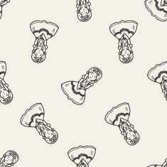 princess doodle seamless pattern background N9