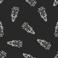 princess doodle seamless pattern background N11