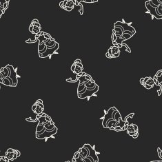 princess doodle seamless pattern background N12