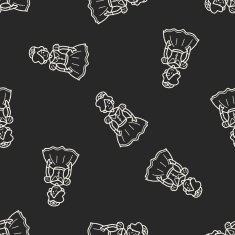 princess doodle seamless pattern background N13