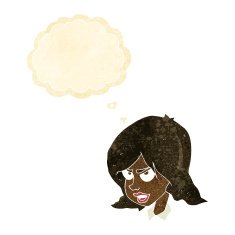 Cartoon Annoyed Woman With Thought Bubble N20