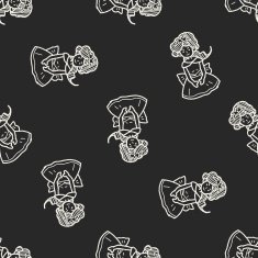 princess doodle seamless pattern background N15