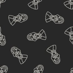 princess doodle seamless pattern background N17