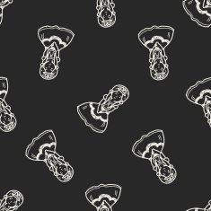 princess doodle seamless pattern background N19
