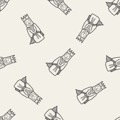 queen doodle seamless pattern background N10