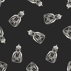queen doodle seamless pattern background N11