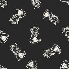 queen doodle seamless pattern background N14